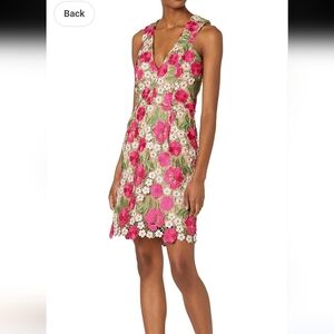 Pink Mina Floral Crochet Dress